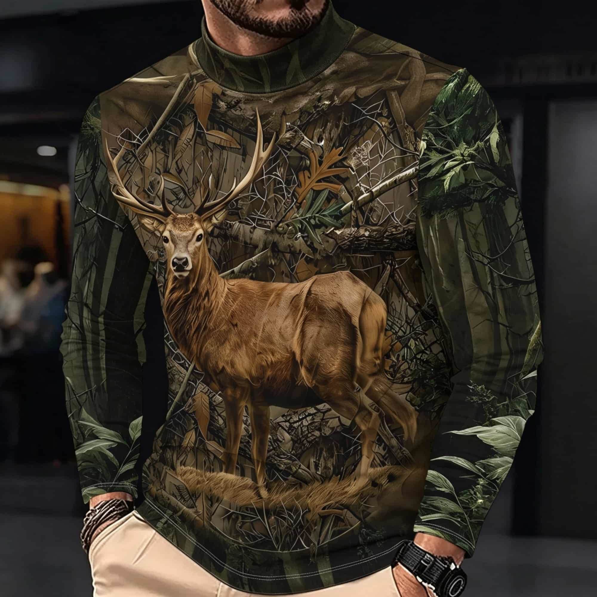 Hunting Outdoor Style Men 3D D - Outdoor Hunting Graphic Tees ulasan dan harga