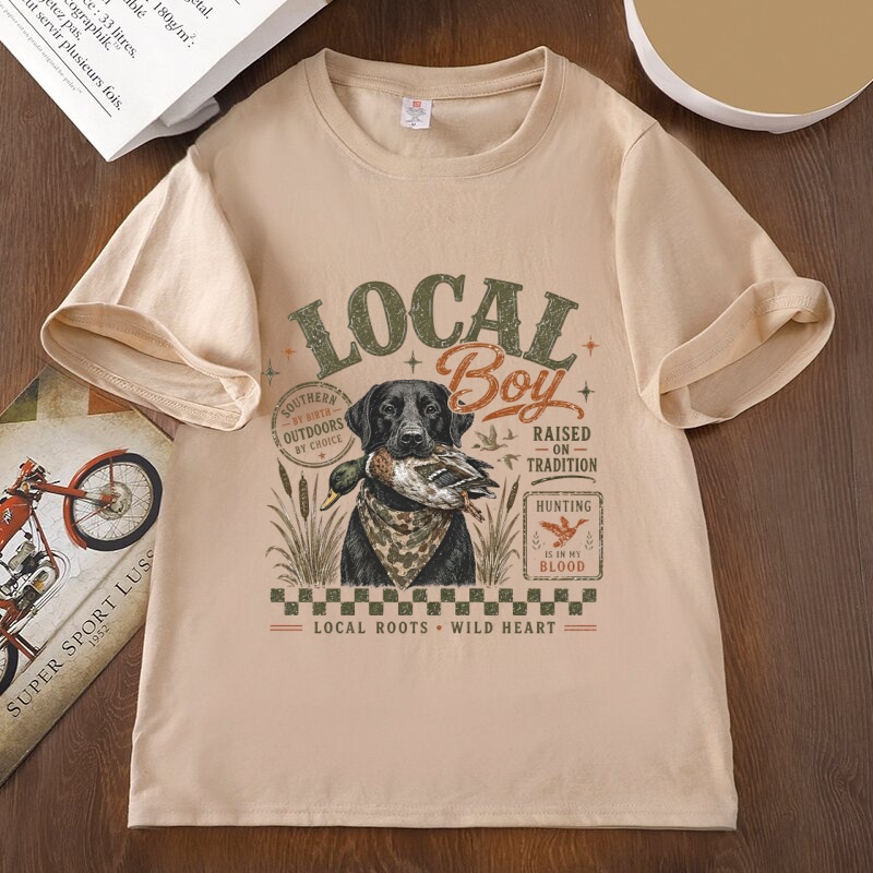 Local Boy Hunting Graphic T Sh - Outdoor Hunting Graphic Tees ulasan dan harga