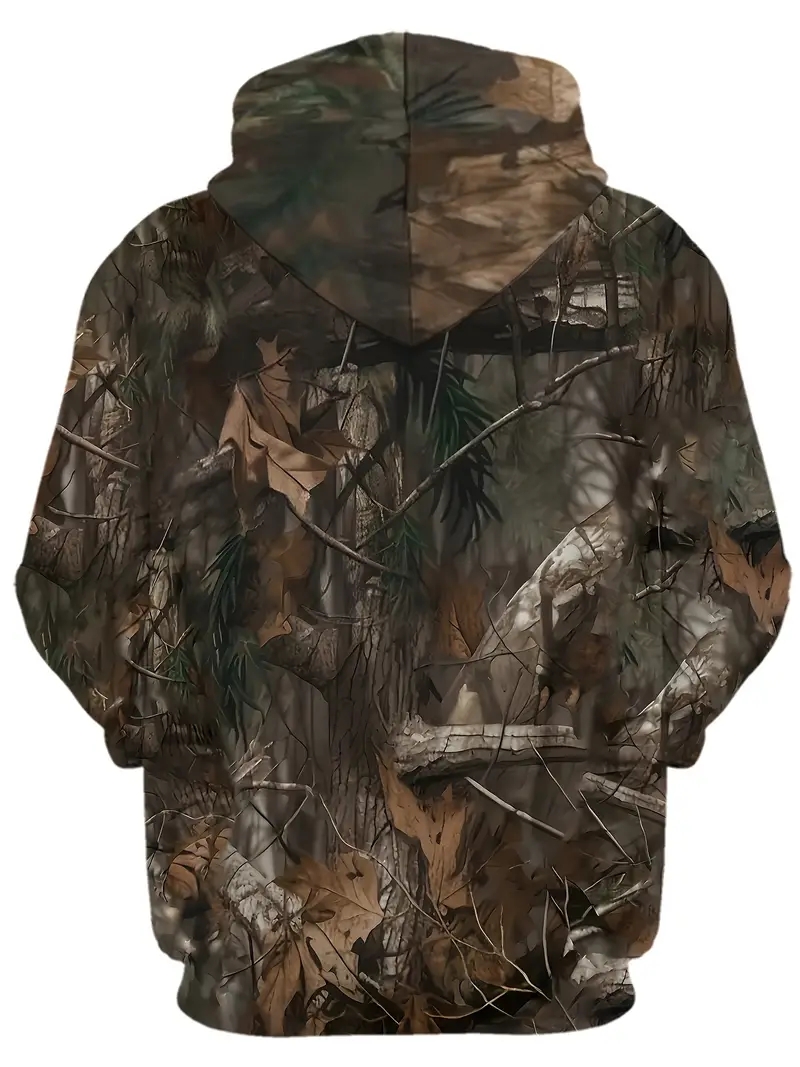 Real Tree Camo 3D Print Hoodie - Outdoor Hunting Hoodie ulasan dan harga