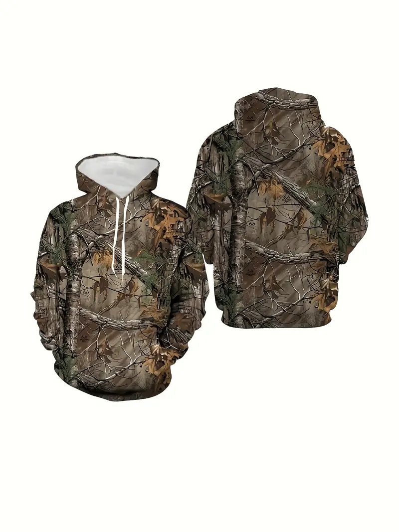 Real Tree Camo 3D Print Hoodie - Outdoor Hunting Hoodie ulasan dan harga