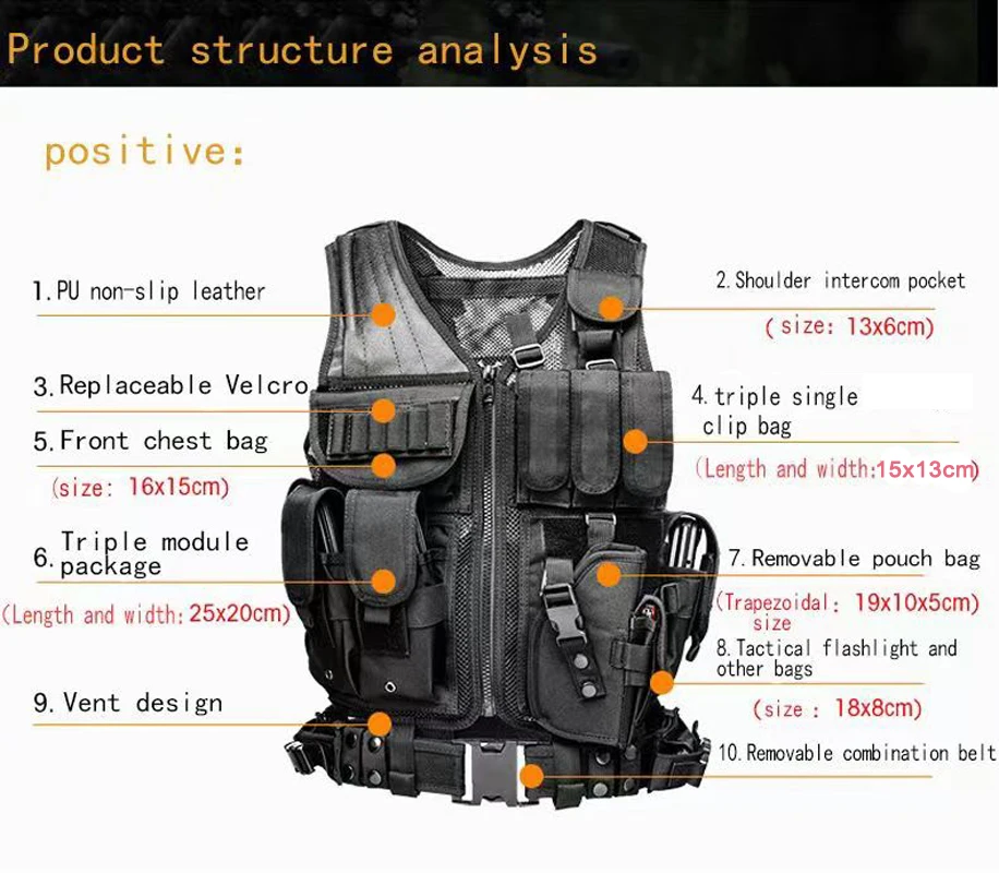 Adjustable Molle Tactical Vest - Outdoor Hunting Vest ulasan dan harga