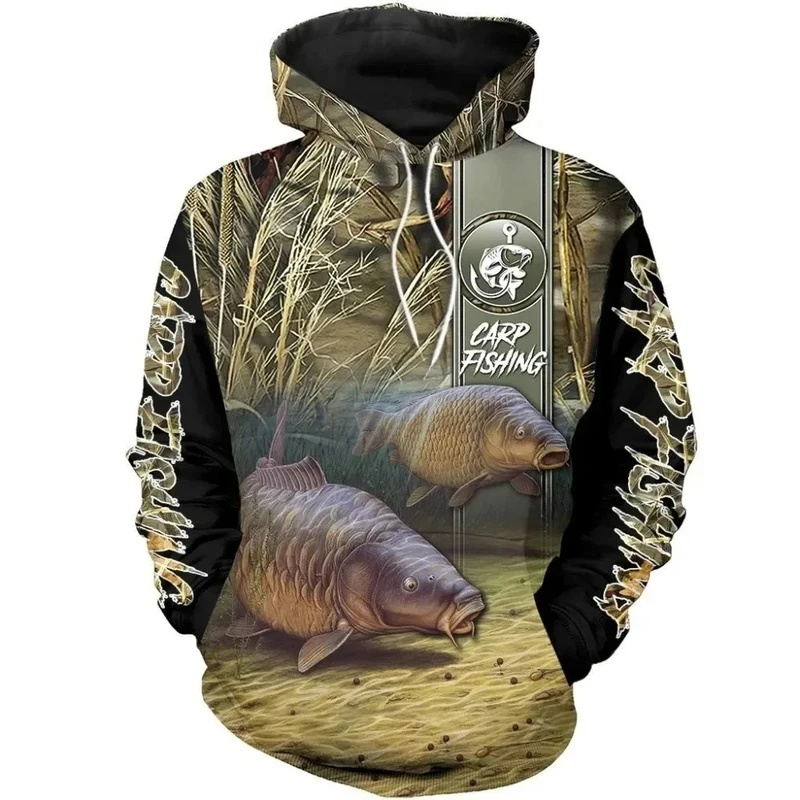 New 3D Printing CARP Fishing P - Outdoor Hunting Hoodie ulasan dan harga