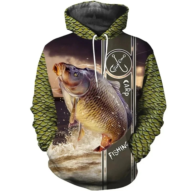 New 3D Printing CARP Fishing P - Outdoor Hunting Hoodie ulasan dan harga