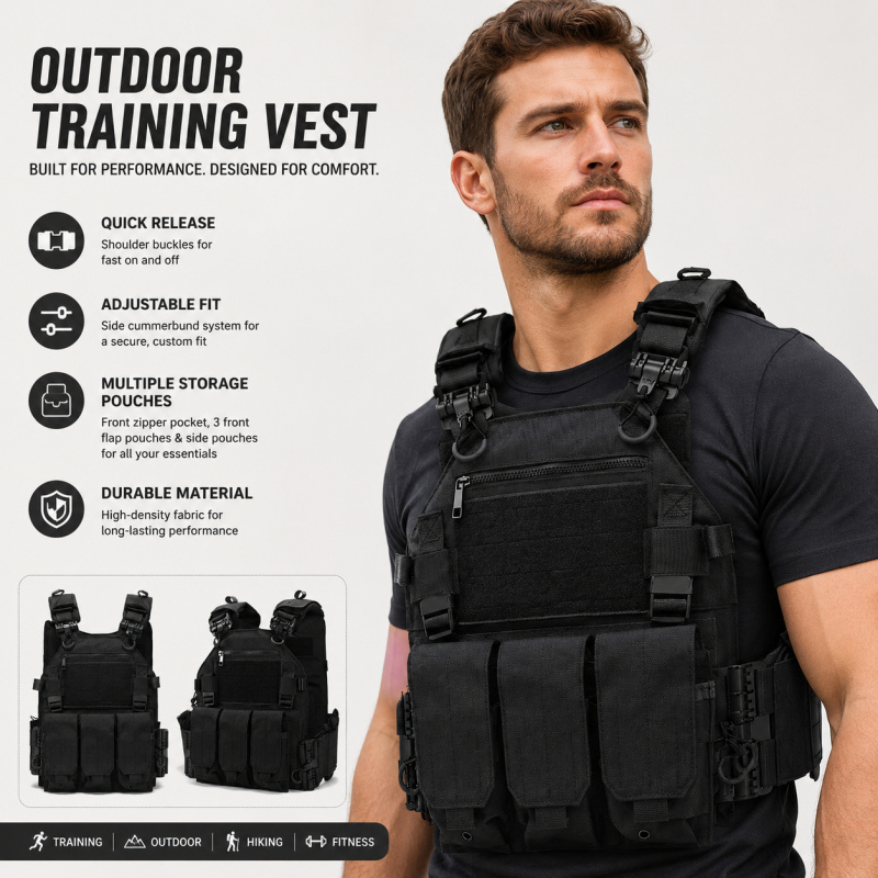 Tactical Vest Polyester Carrie - Outdoor Hunting Vest ulasan dan harga