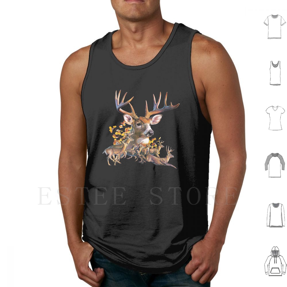 Deer Collage Tank Tops Vest Sl - Wildman Hunting & Outdoor Photos ulasan dan harga