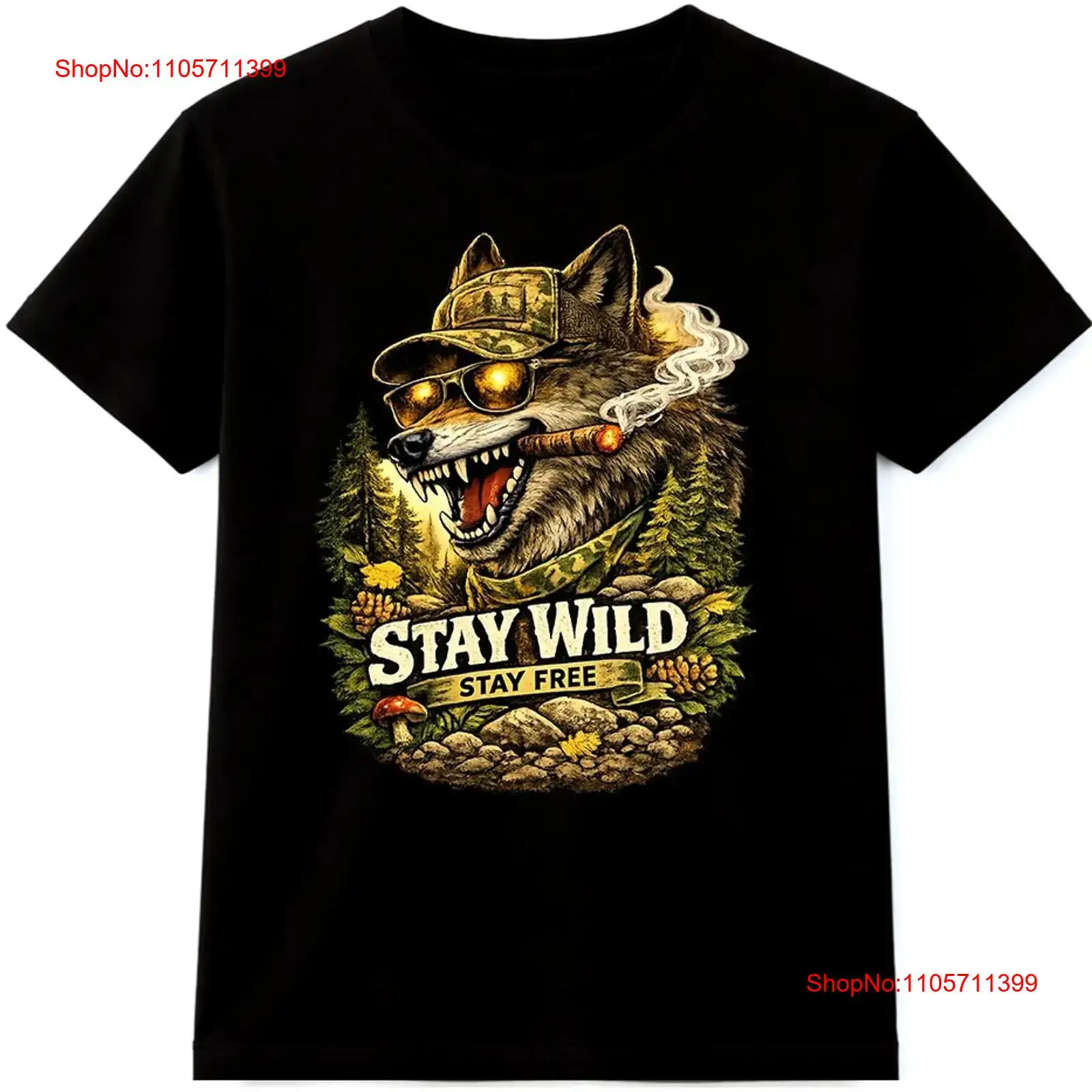 Wolf T Shirt Stay Wild Free Ou - Wildman Hunting & Outdoor Photos ulasan dan harga