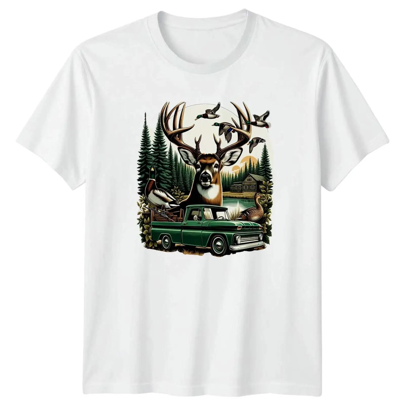 Deer Duck Hunting Lodge Wilder - Outdoor Hunting Graphic Tees ulasan dan harga
